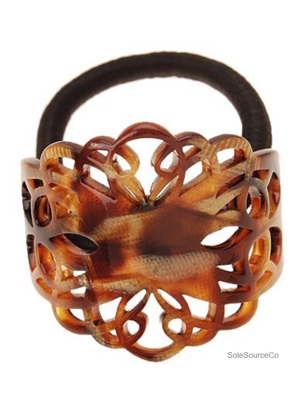 Handmade French Cellulose Acetate Ponytail Holder Non-Damaging Elastic Hair Tie